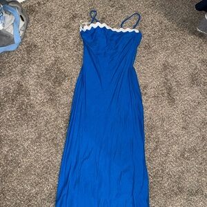 MINKPINK Blue Maxi Dress with White Trim